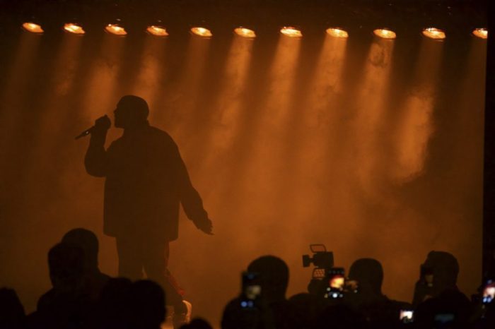 Kanye West performs at the HarperÕs Bazaar Icons party at the Plaza Hotel, during New York Fashion Week, Sept. 9, 2016. The party was packed with a crowd from Hollywood and the fashion world. (Benjamin Norman/The New York Times)